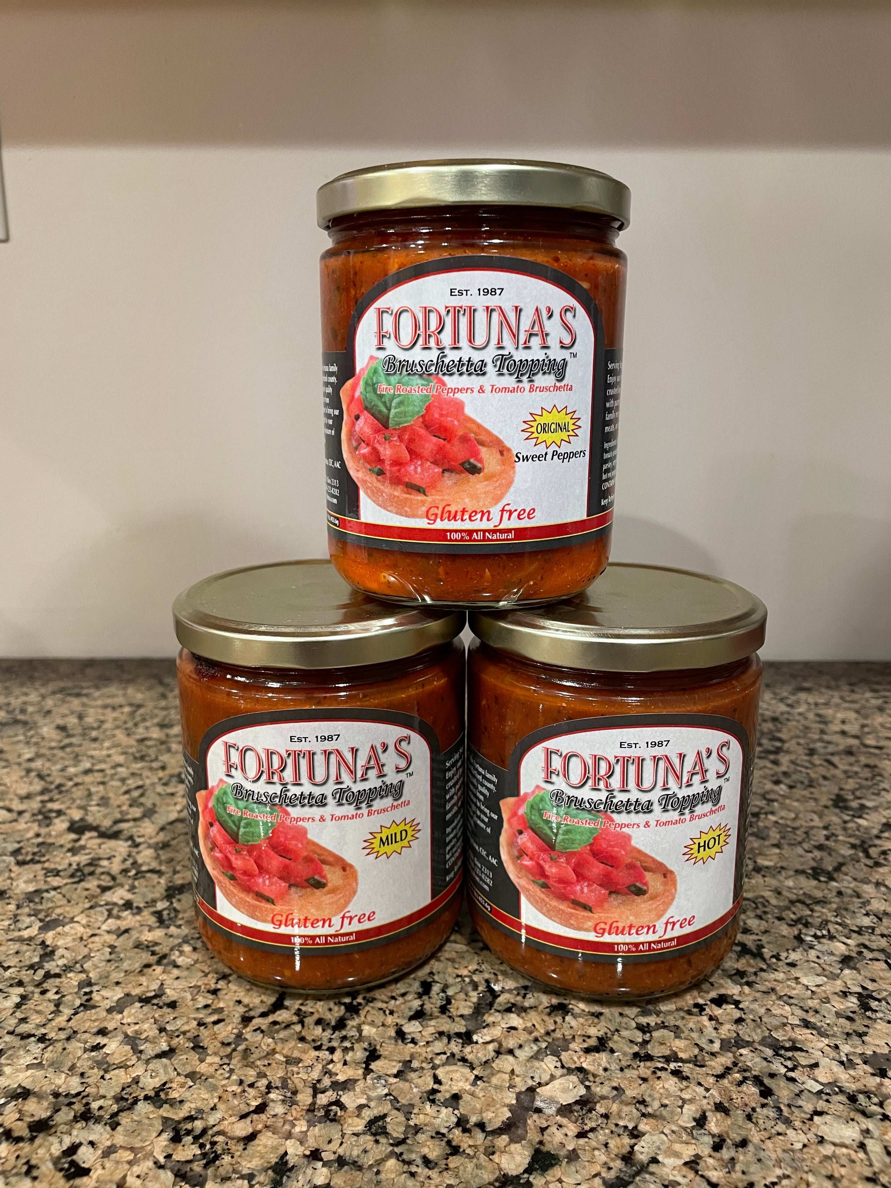 Fortunas Bruschetta Sauce Variety Pack – Fortunas Kitchen Fortunas Bruschetta Sauce Variety Pack – Fortunas Kitchen