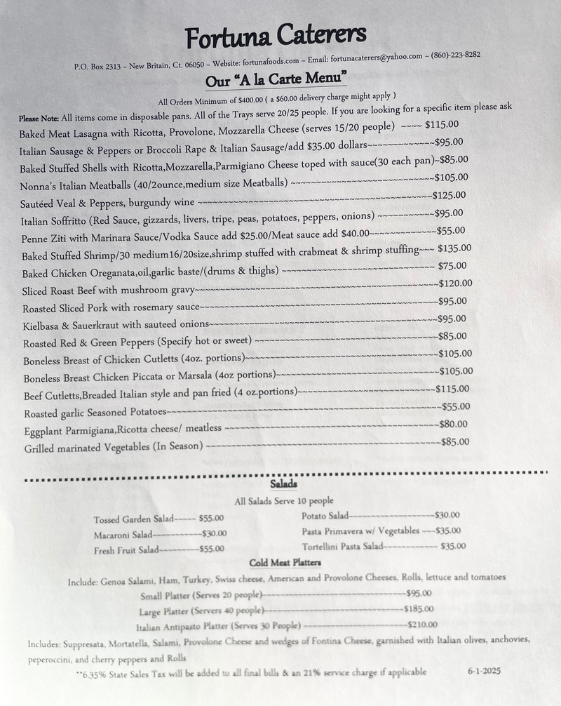 Load image into Gallery viewer, Fortunas Kitchen Menus